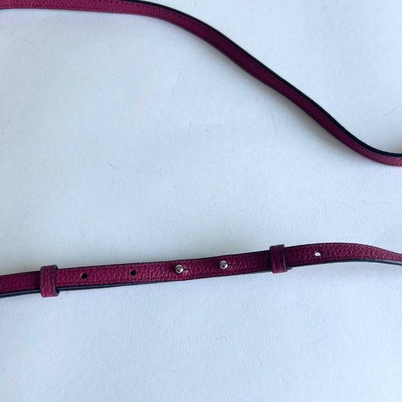 Michael Kors Raspberry Pebble Genuine Leather Crossbody Strap Wallet. - Picture 7 of 13